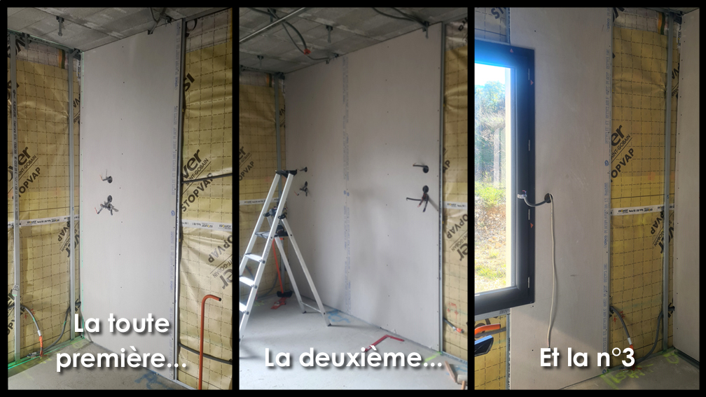 2025.10.11 - La mise en place des trois premières plaques dans notre future chambre