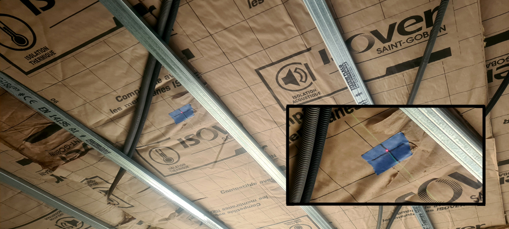 2026.03.14 - Report au plafond de l'emplacement des luminaires du salon / salle à manger